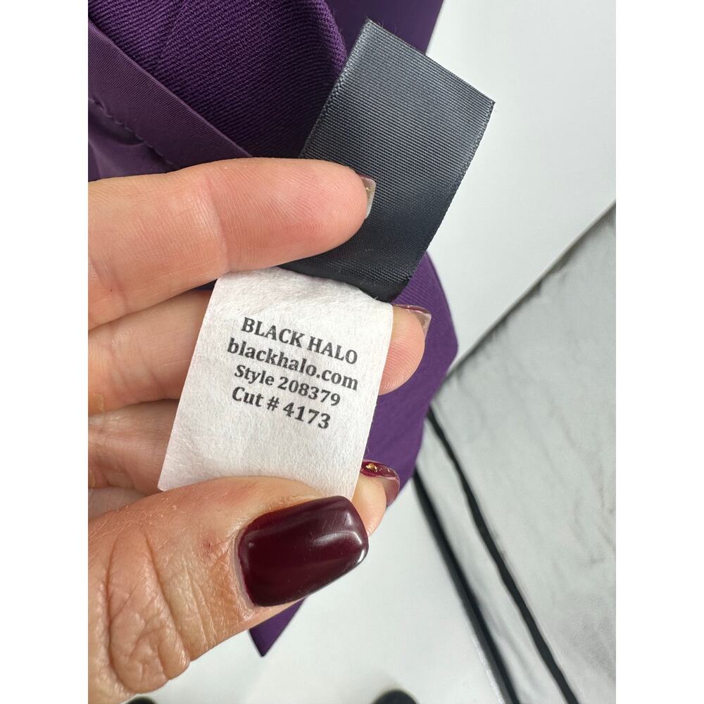 Black Halo Womens Dress Size 12 Purple Cocktail Evening Going Out - Picture 10 of 16
